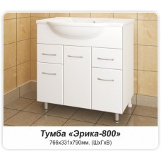 ЭРИКА 80 (Белый) Тумба под умывальник CLASSIC 80 (KIROVIT) "MDW"