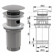 A392C Донный клапан с переливом "ALCAPLAST"